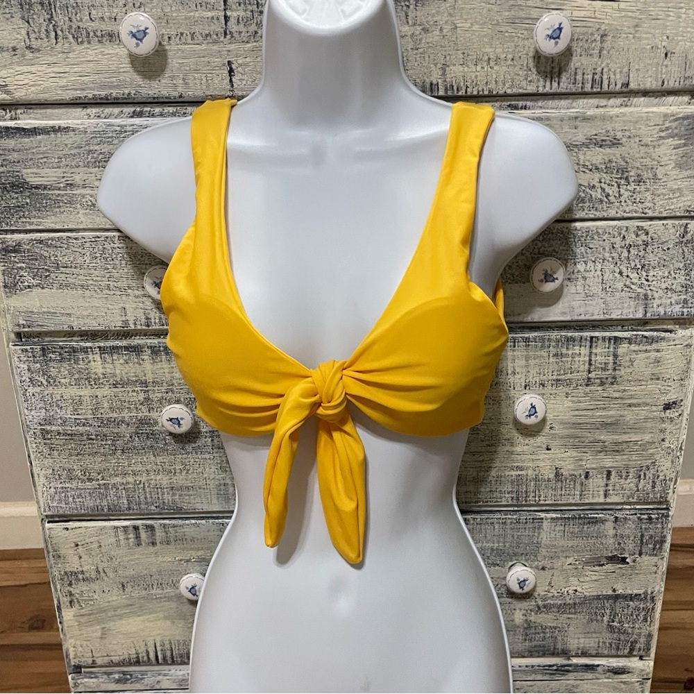 SHEIN Bright Yellow Bikini Top Sz Med 🌝